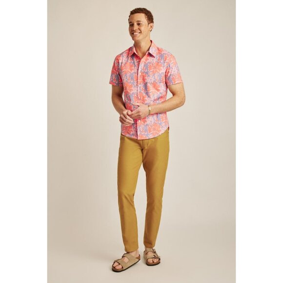 Bonobos Riviera Short Sleeve Men's Shirt Print Buttodown Athletic Fit M 269965
